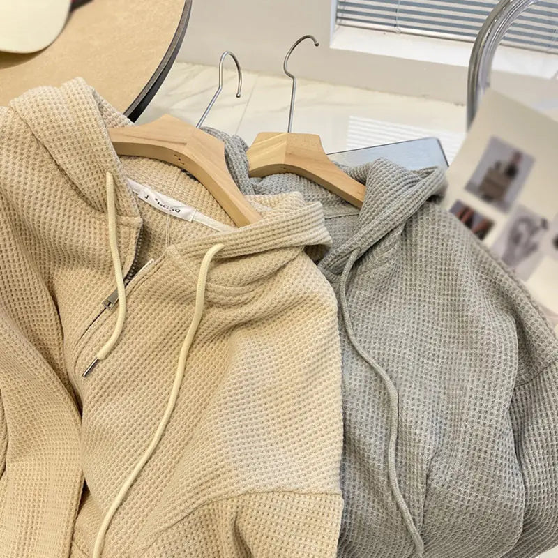 Women's Thermal Cardigan Zip Pullover Sweater Tops