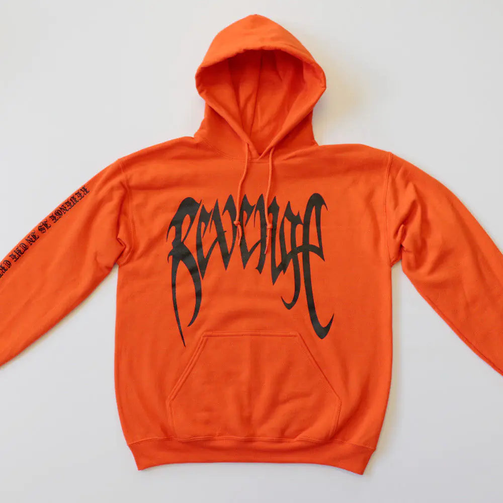 REVENge Letter Printed Men's Hoodie with Palm Print