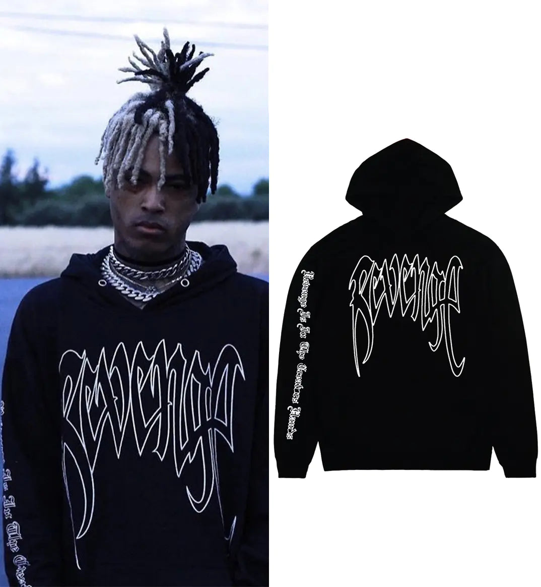 REVENge Letter Printed Men's Hoodie with Palm Print