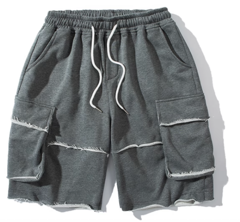 Ripped Seam Cargo Shorts for Men
