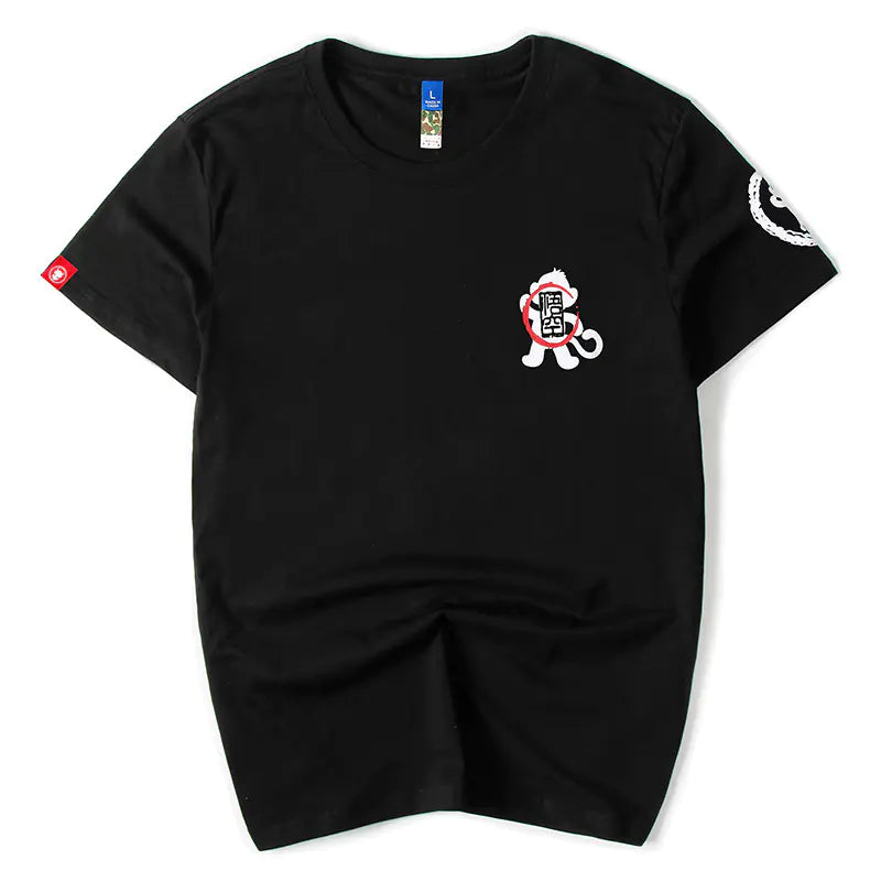 Chinese Style Koi Print Short Sleeve T-Shirt for Men