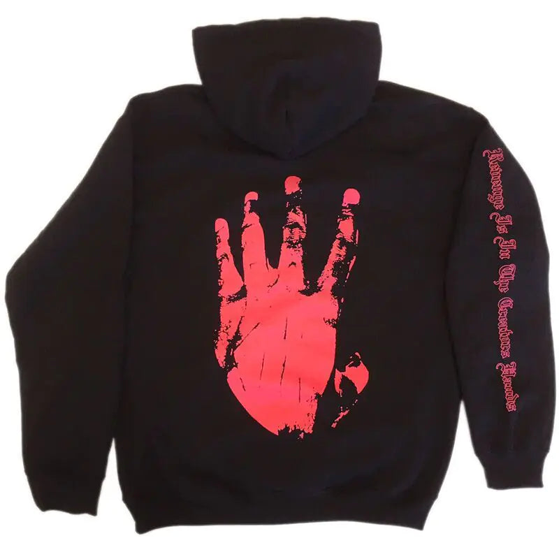 REVENge Letter Printed Men's Hoodie with Palm Print