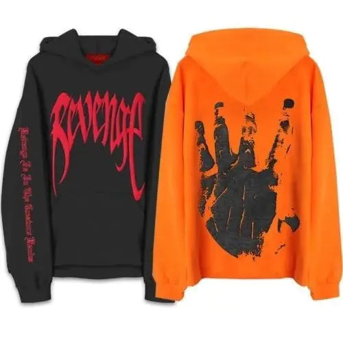 REVENge Letter Printed Men's Hoodie with Palm Print