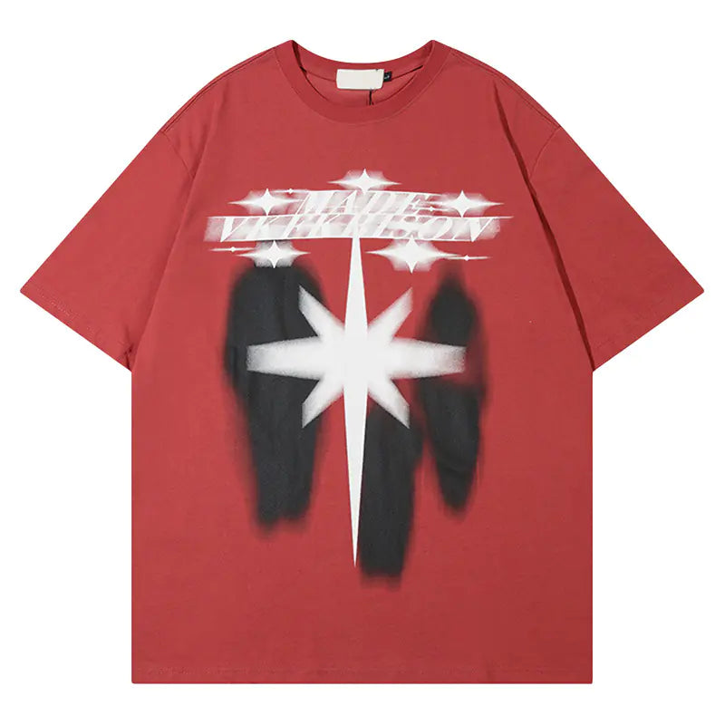 YPRS Men's Sci-Fi Graphic Star Print Streetwear T-Shirt
