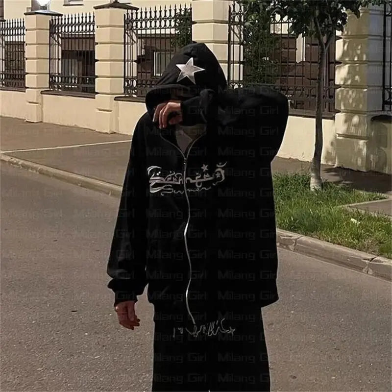 Casual Punk Style Men's Hoodie for All Seasons