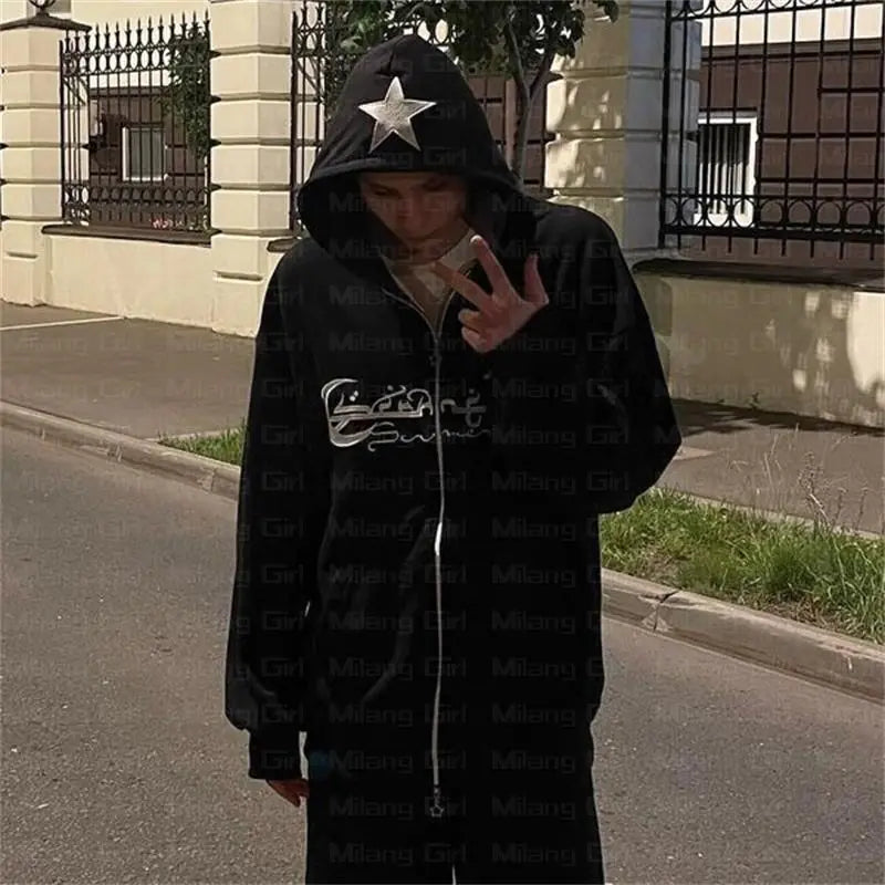 Casual Punk Style Men's Hoodie for All Seasons