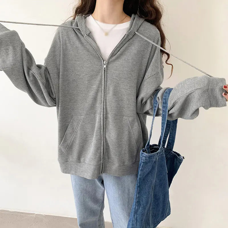 Women's Thermal Cardigan Zip Pullover Sweater Tops