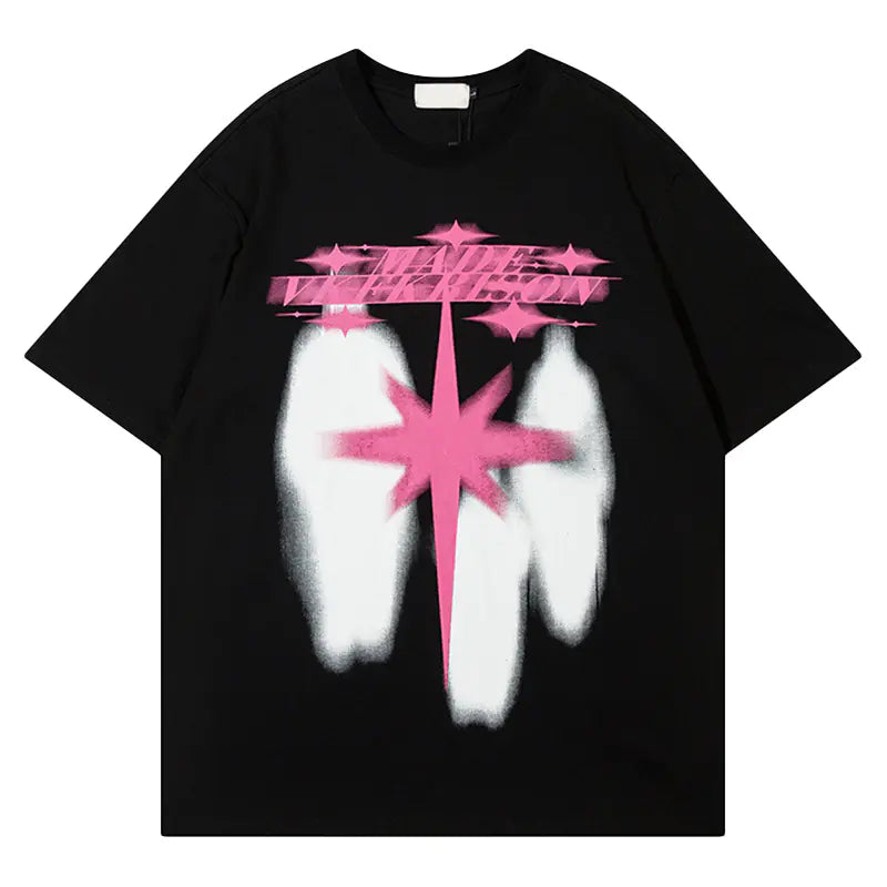 YPRS Men's Sci-Fi Graphic Star Print Streetwear T-Shirt