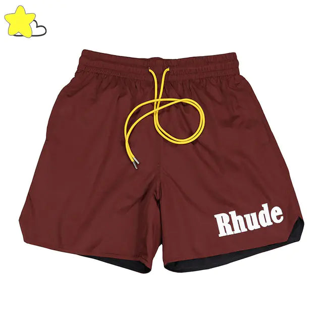 Rhude Quick Dry Summer Shorts for Men with Pockets