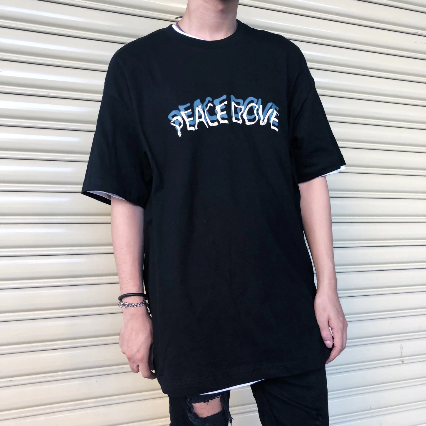 Peace Dove Print Oversized T-Shirt for Men