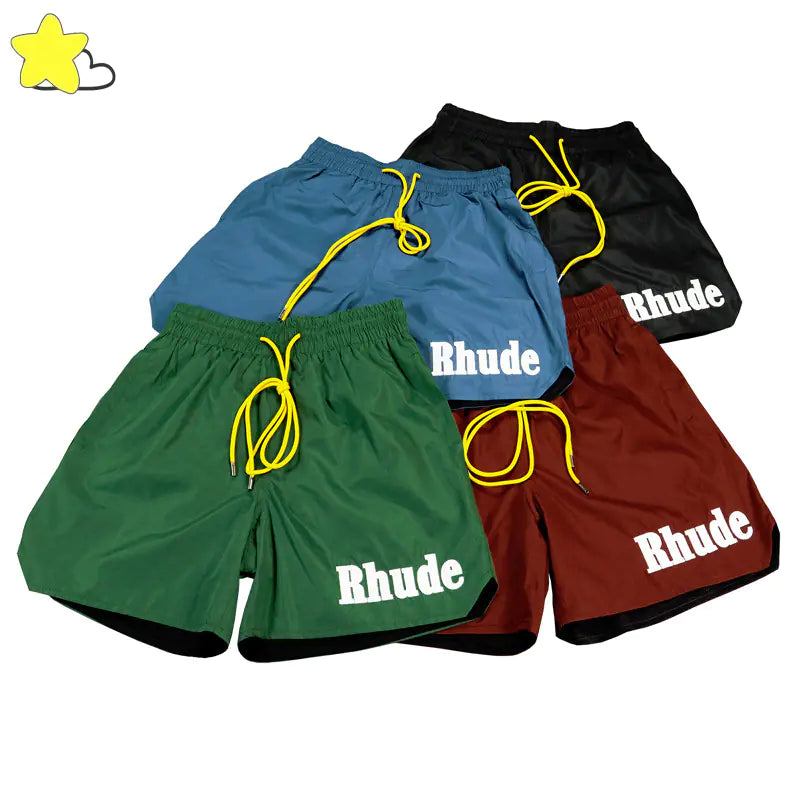 Rhude Quick Dry Summer Shorts for Men with Pockets