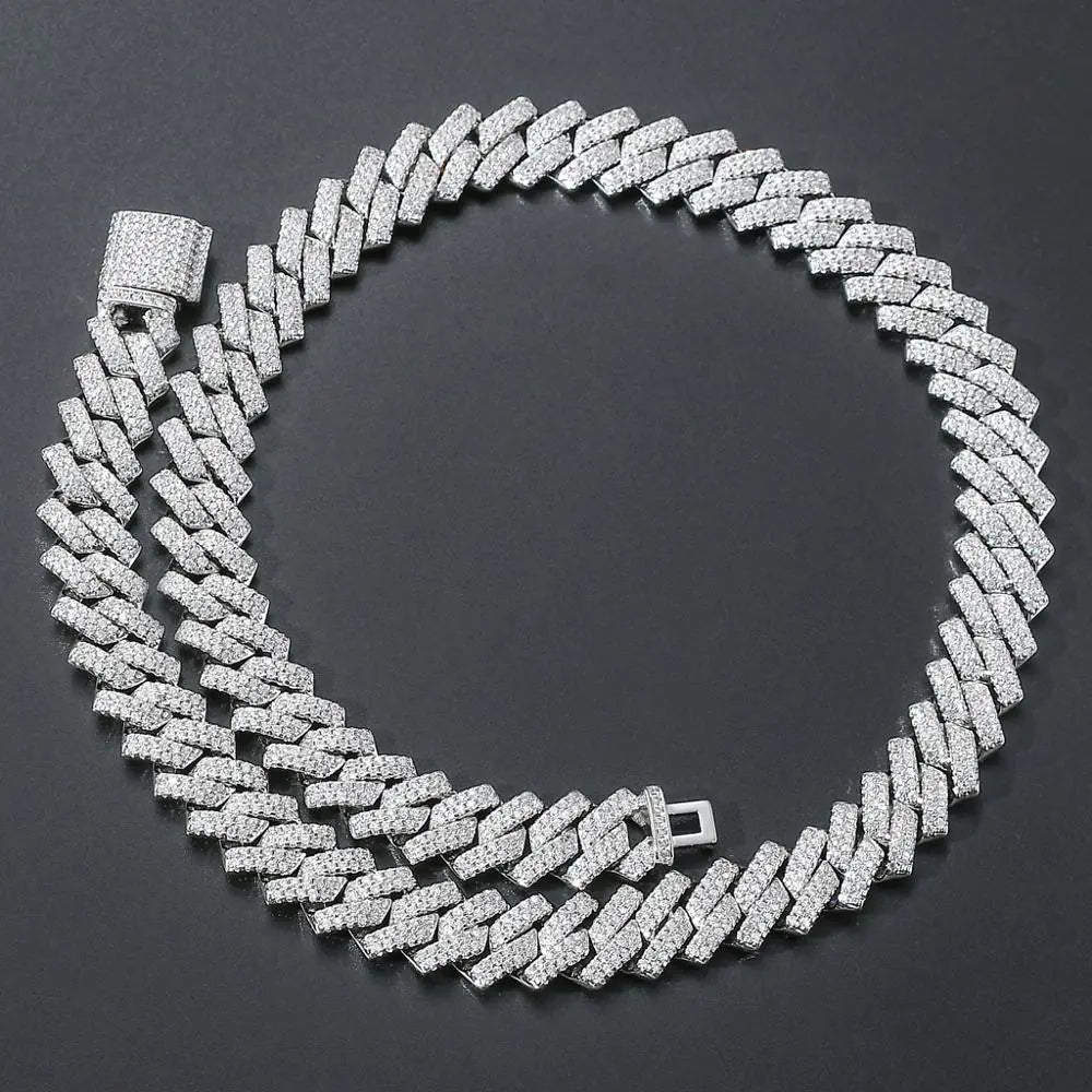 Men's Hip Hop Cuban Link Necklace with Zircon Stones