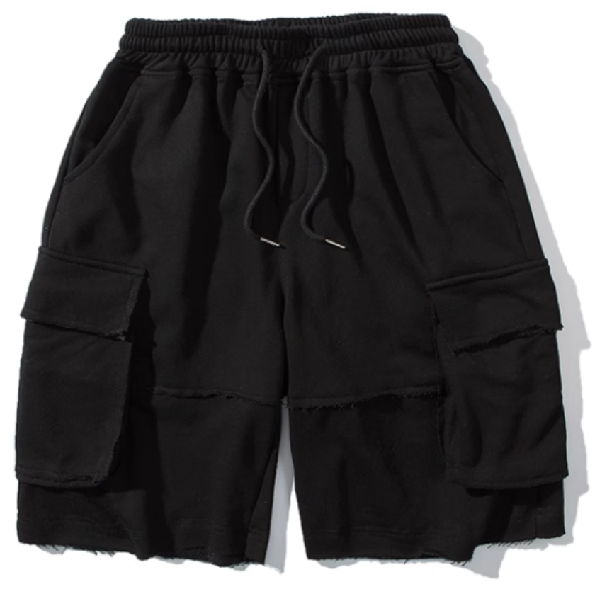 Ripped Seam Cargo Shorts for Men