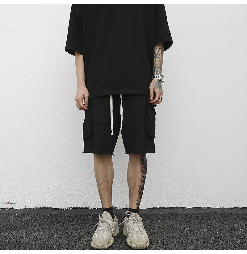 Ripped Seam Cargo Shorts for Men