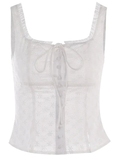 Women's Summer Square Collar Buckle Tank Tops