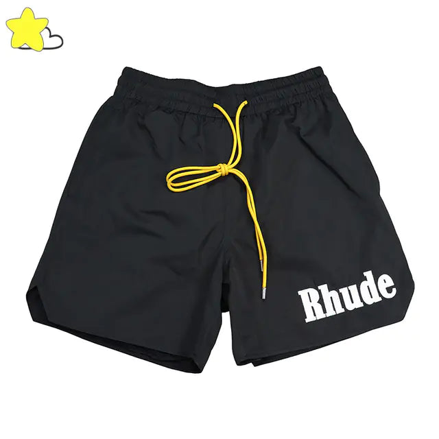 Rhude Quick Dry Summer Shorts for Men with Pockets
