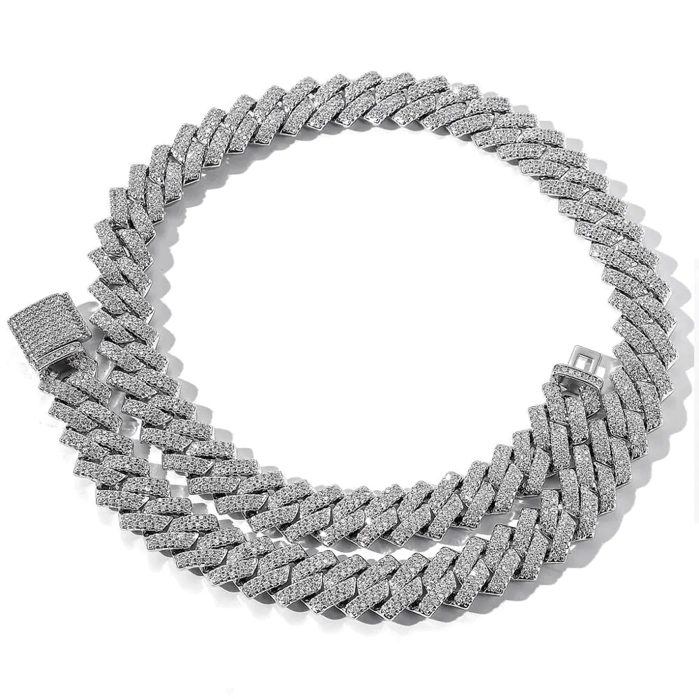 Men's Hip Hop Cuban Link Necklace with Zircon Stones