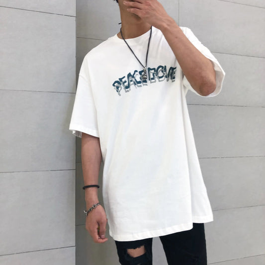 Peace Dove Print Oversized T-Shirt for Men