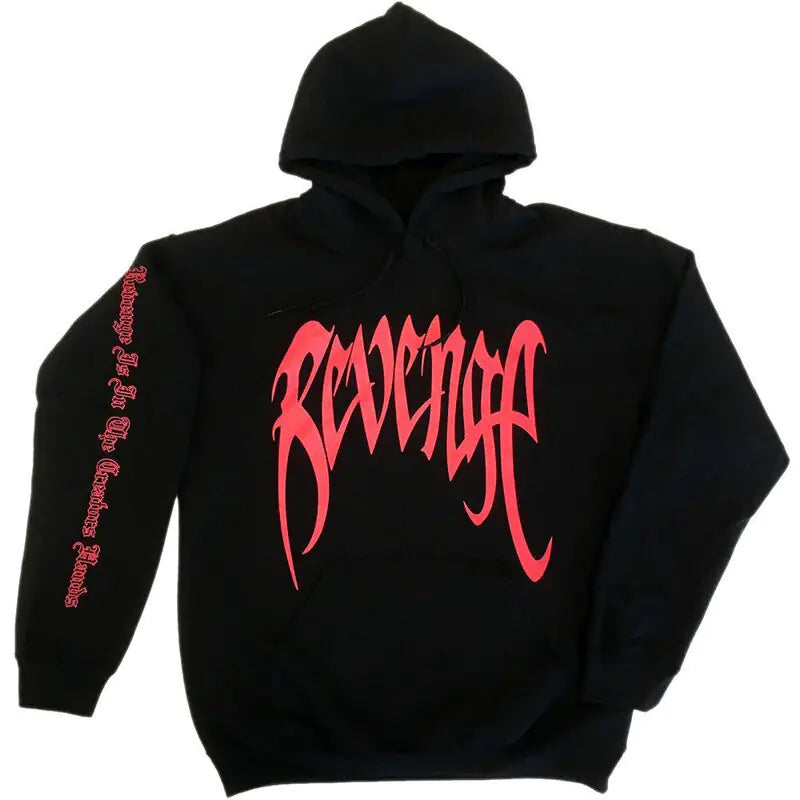 REVENge Letter Printed Men's Hoodie with Palm Print