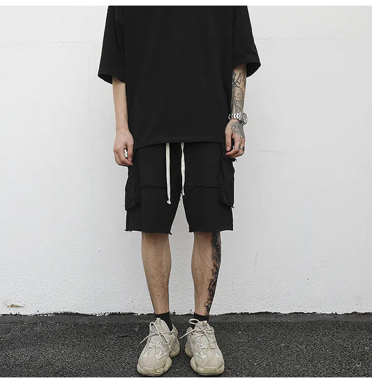 Ripped Seam Cargo Shorts for Men