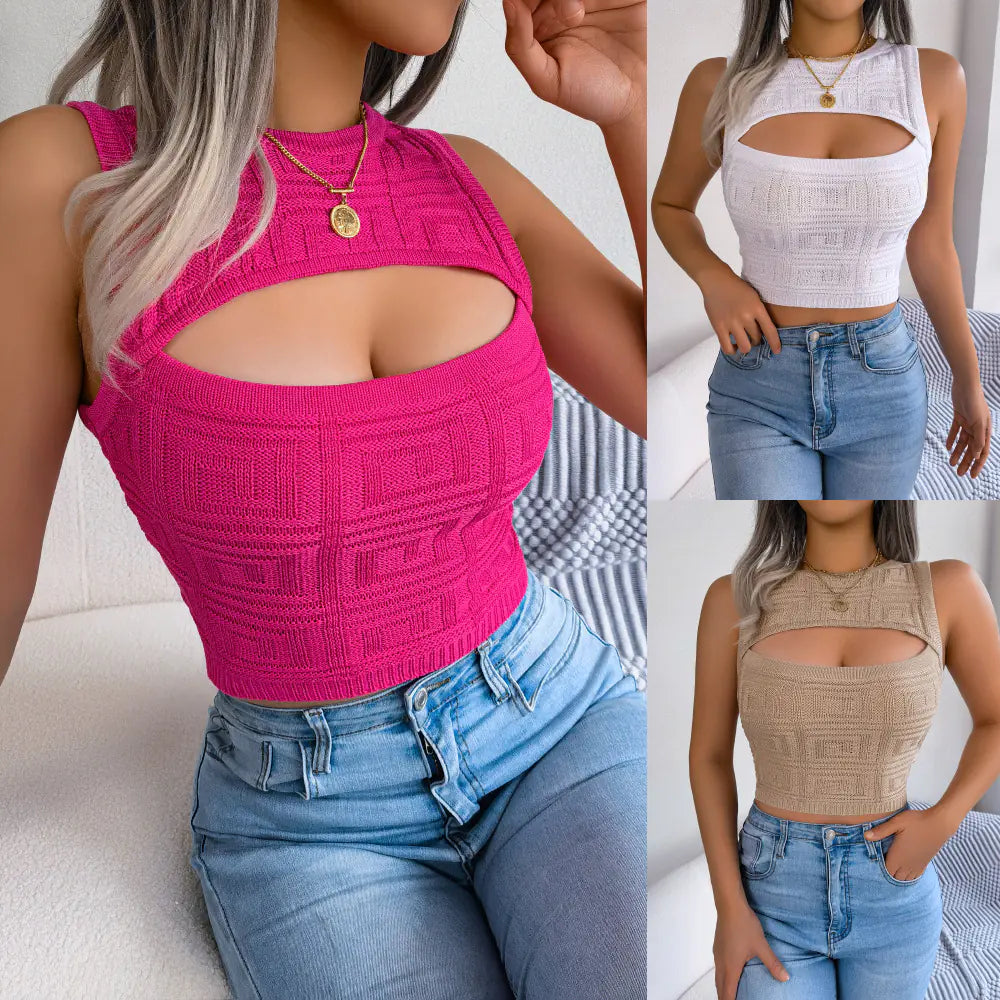 Women's Sexy Hollow Sleeveless Tops for Spring & Summer